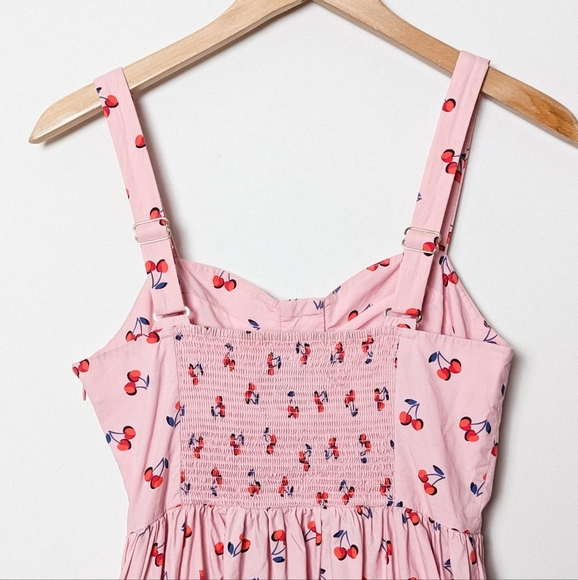 KATE SPADE Cherry Toss Poplin Dress Pink Midi Size 4 - Picture 9 of 12